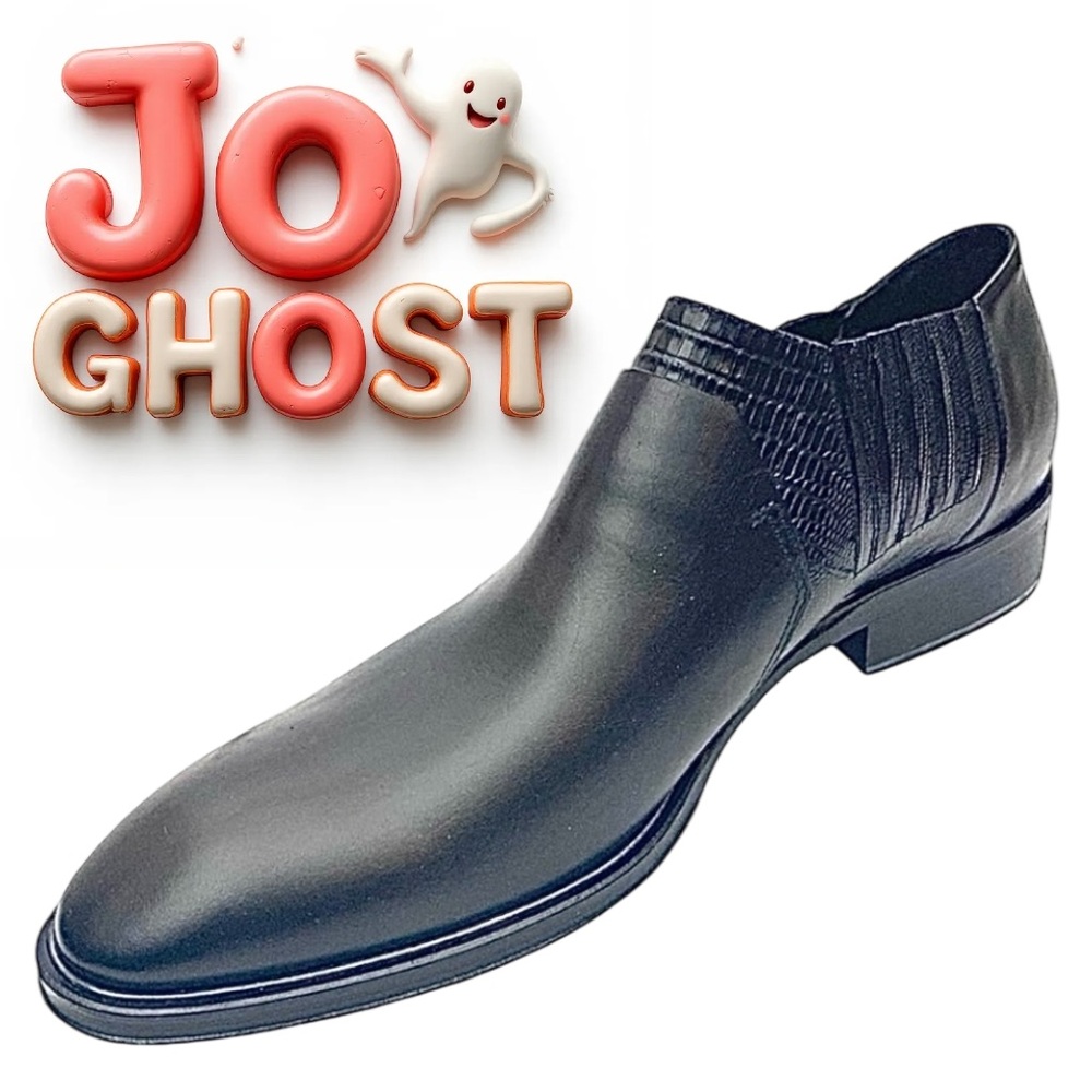 Jo Ghost Men’s Leather Ankle Boots Black Bootie Style EU 43.5 US 10.5